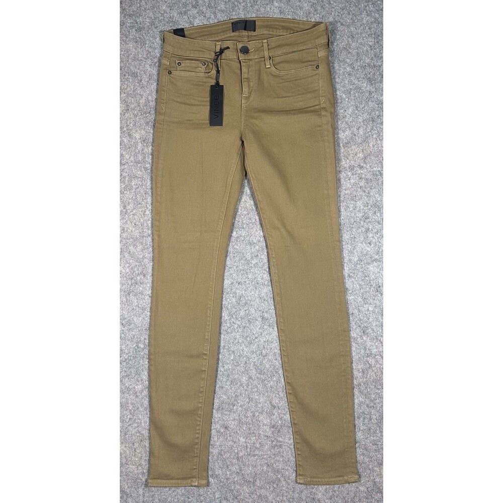 VINCE Skinny Jeans Women's 28 Brown Low Rise Pants Y2K Denim DV101A-2096 *NEW*